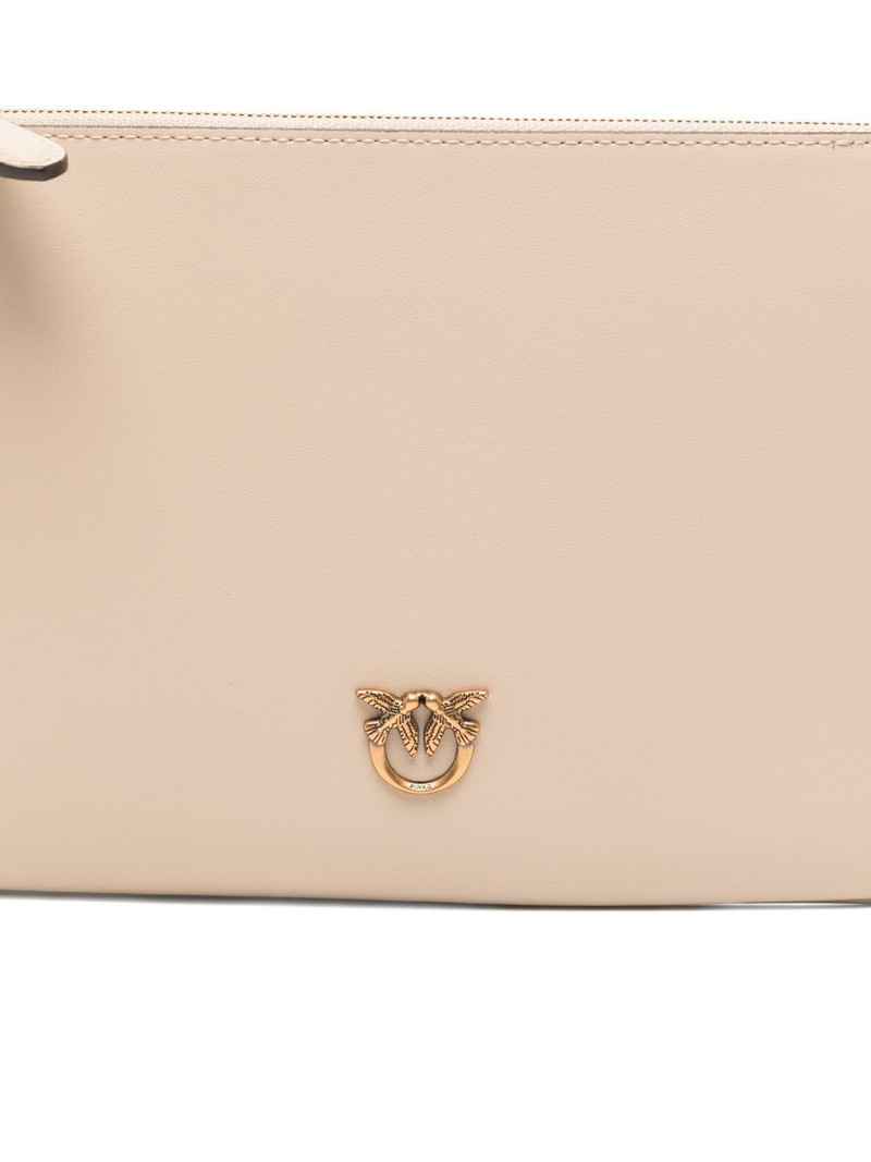 Flat Classic logo-plaque clutch bag 4