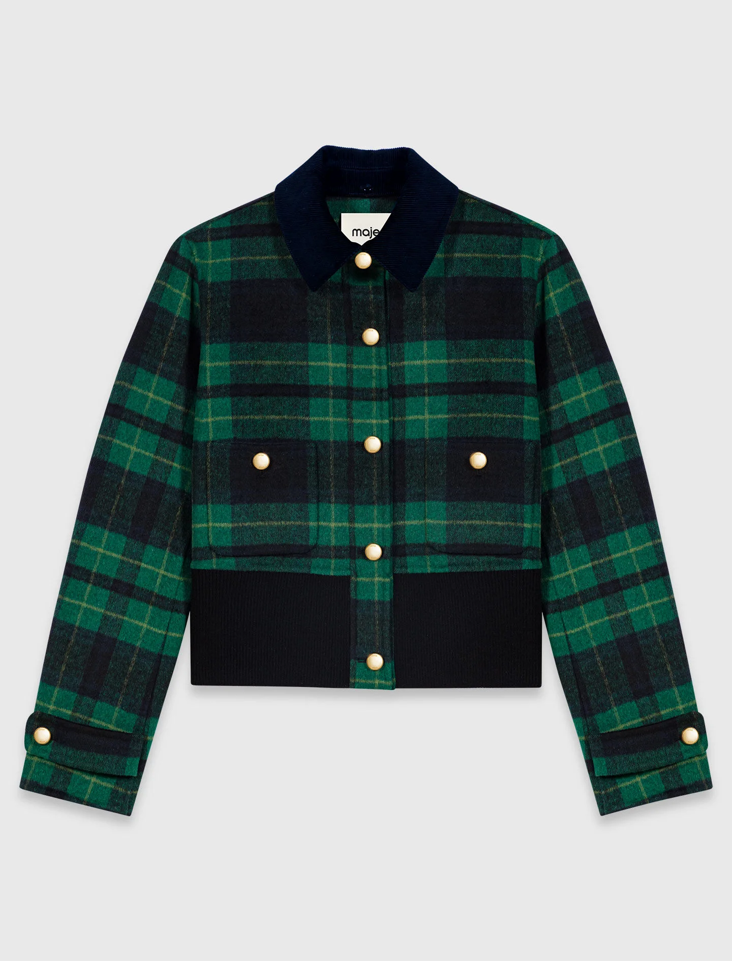 Reversible cropped check jacket - 1
