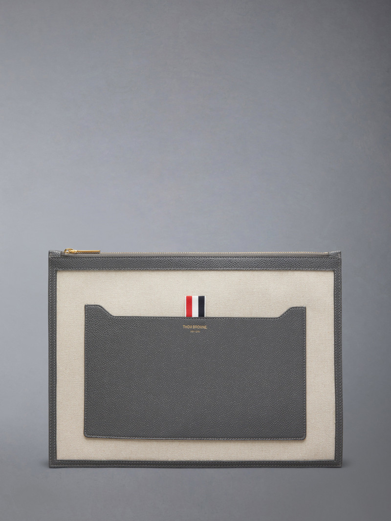 COTTON CANVAS MEDIUM POUCH - 1
