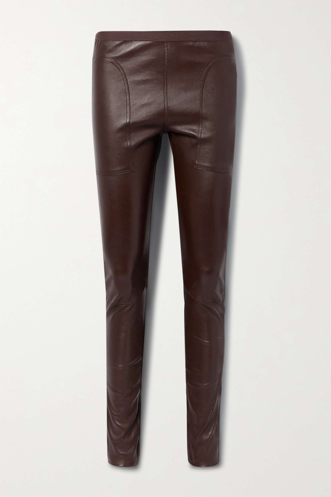 Stretch leather and cotton-blend leggings - 1