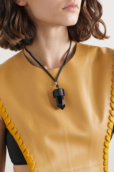 Chloé Jemma leather, gold-tone and obsidian necklace outlook