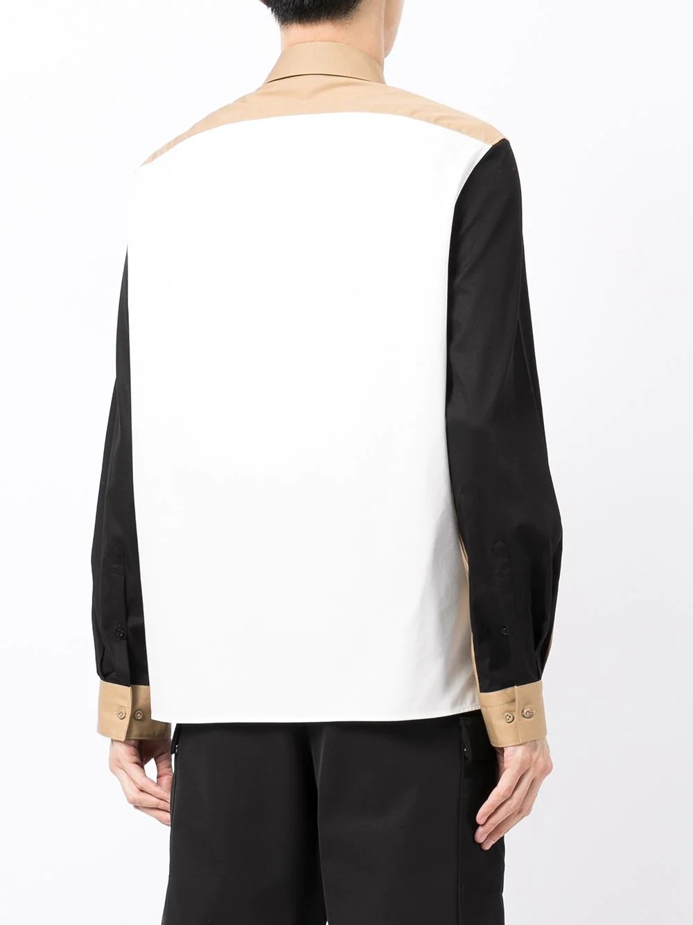 colour-block long-sleeve shirt - 4