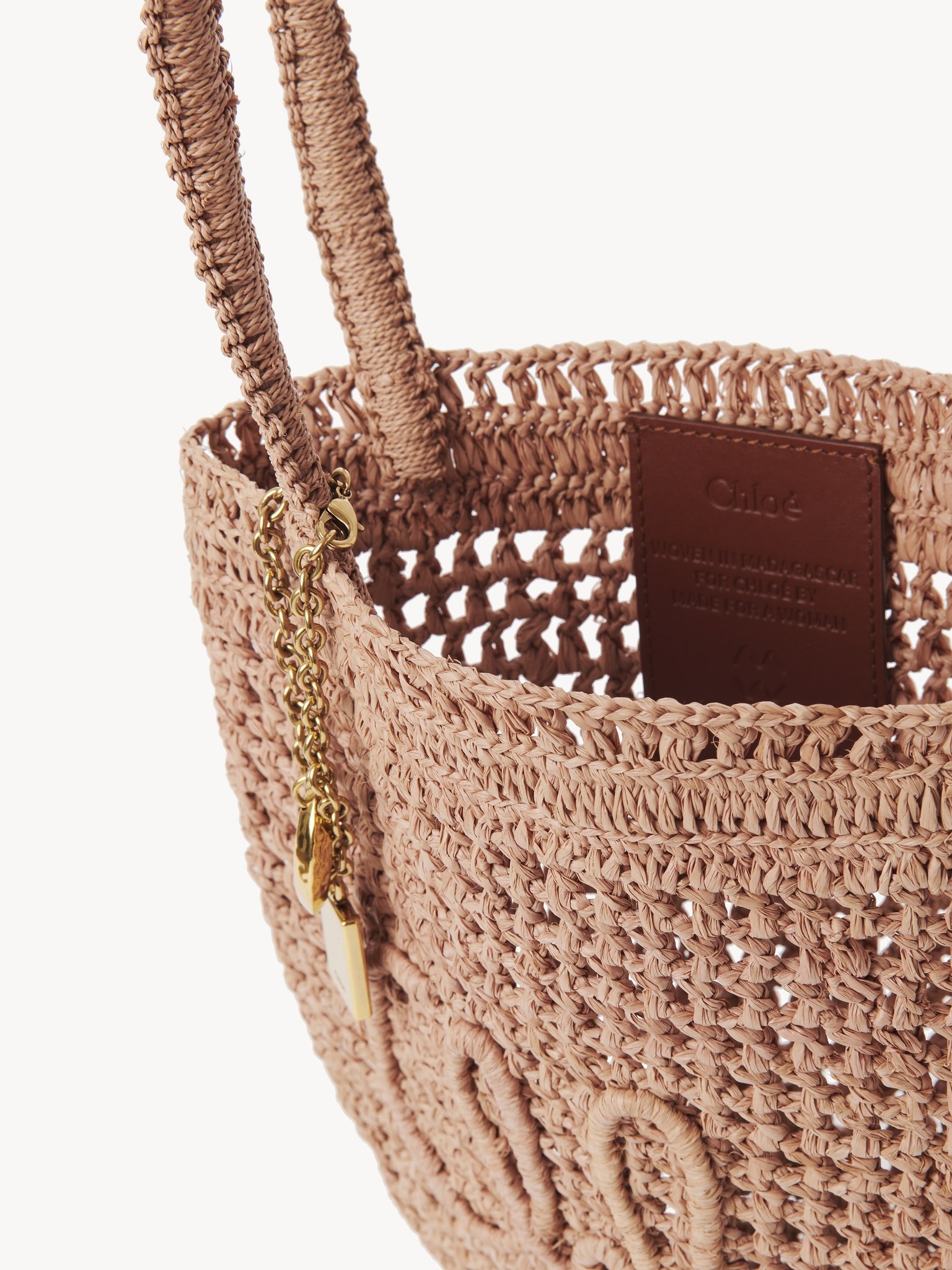 SMALL SUMMER BANANA TOTE BAG IN RAFFIA - 5