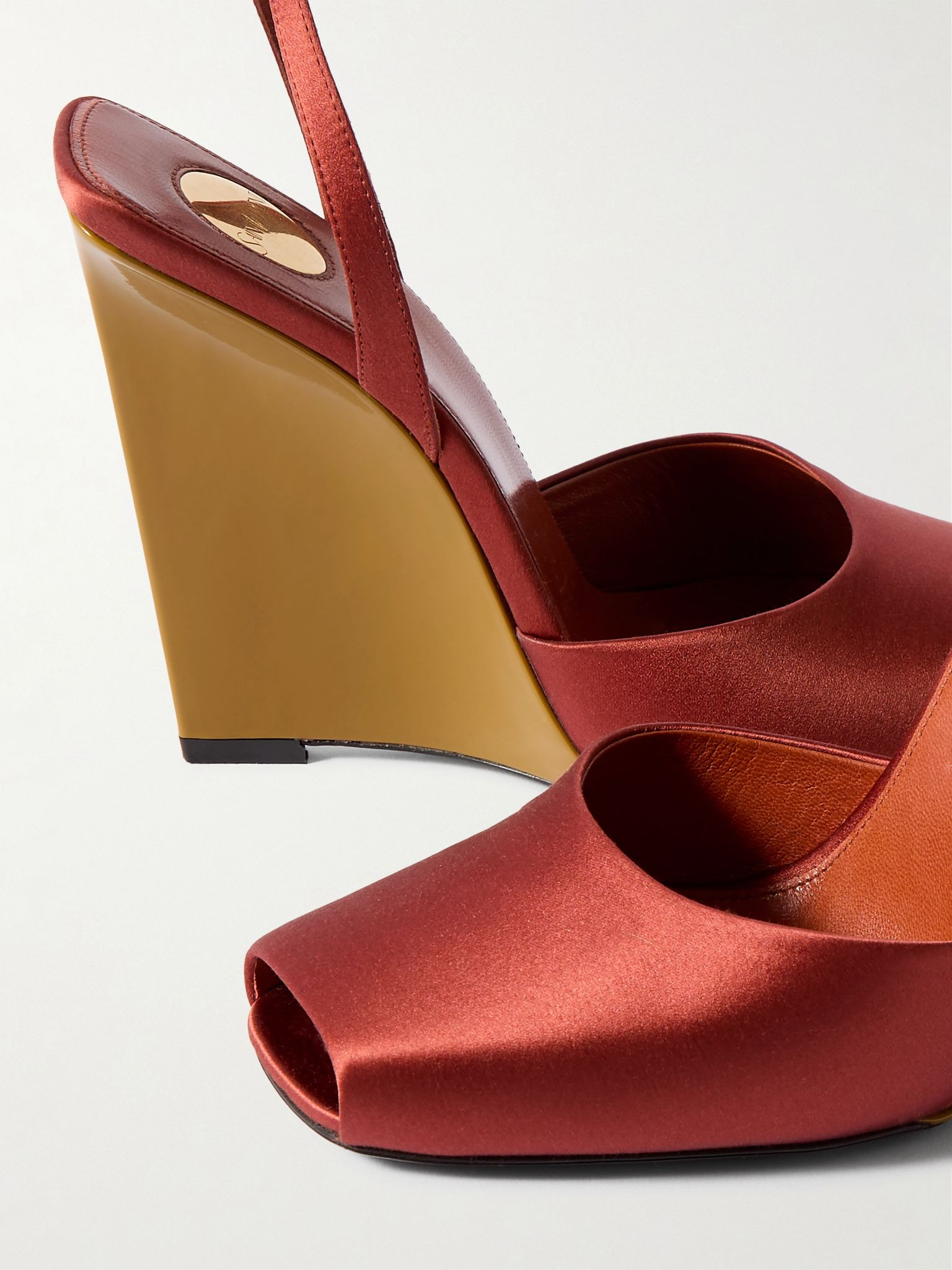 La Scandale satin wedge sandals Red - 4