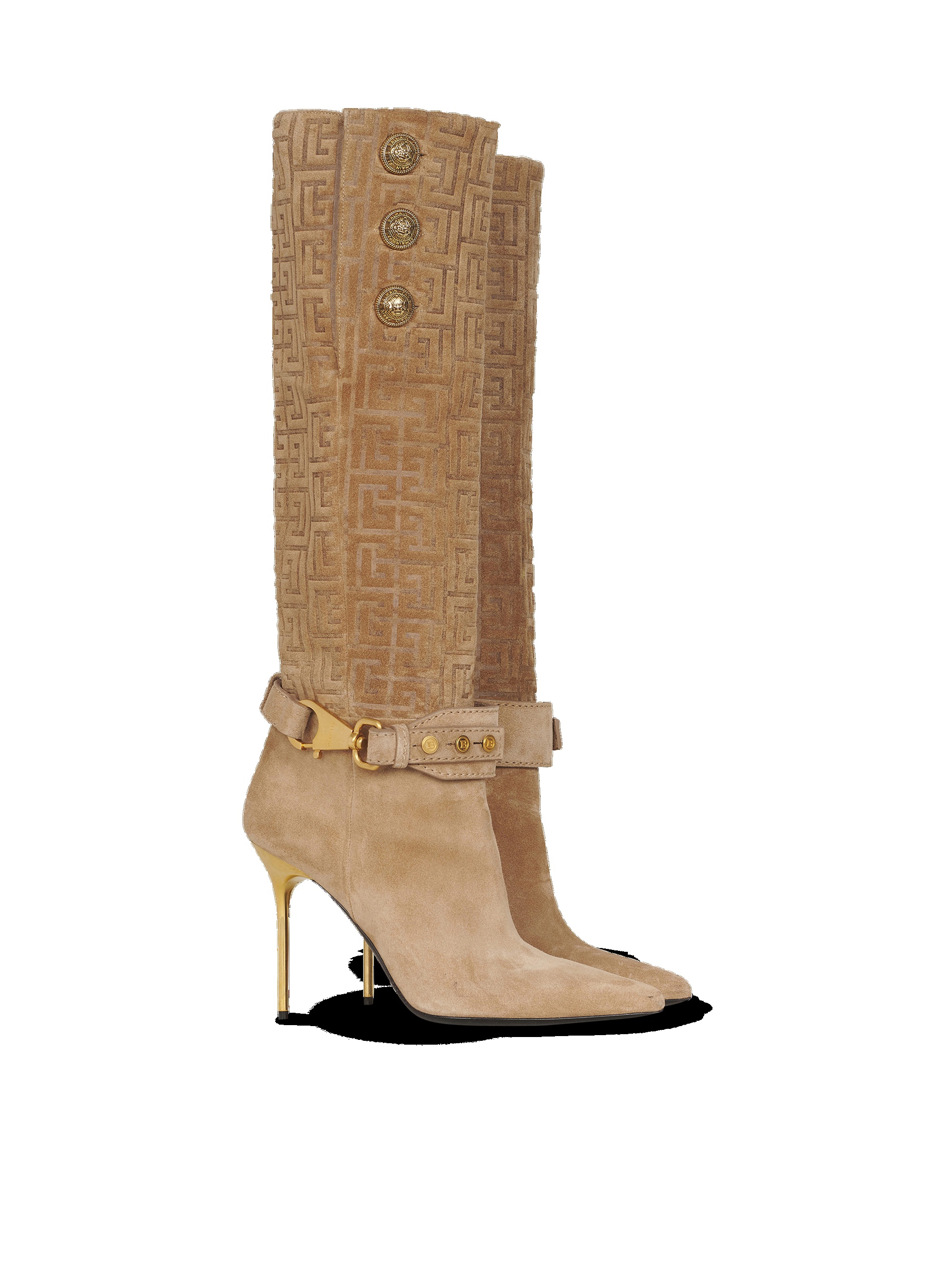 Debossed monogram suede Robin ankle boots - 2