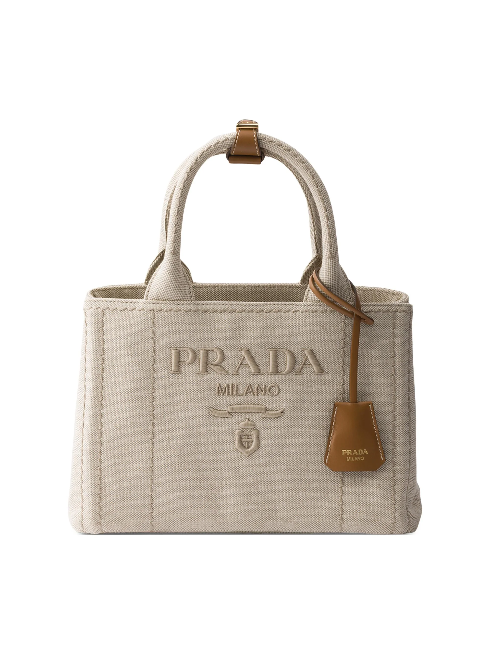 Women's Jardinière Cotton Canvas Mini Top Handle Bag - Beige - 1