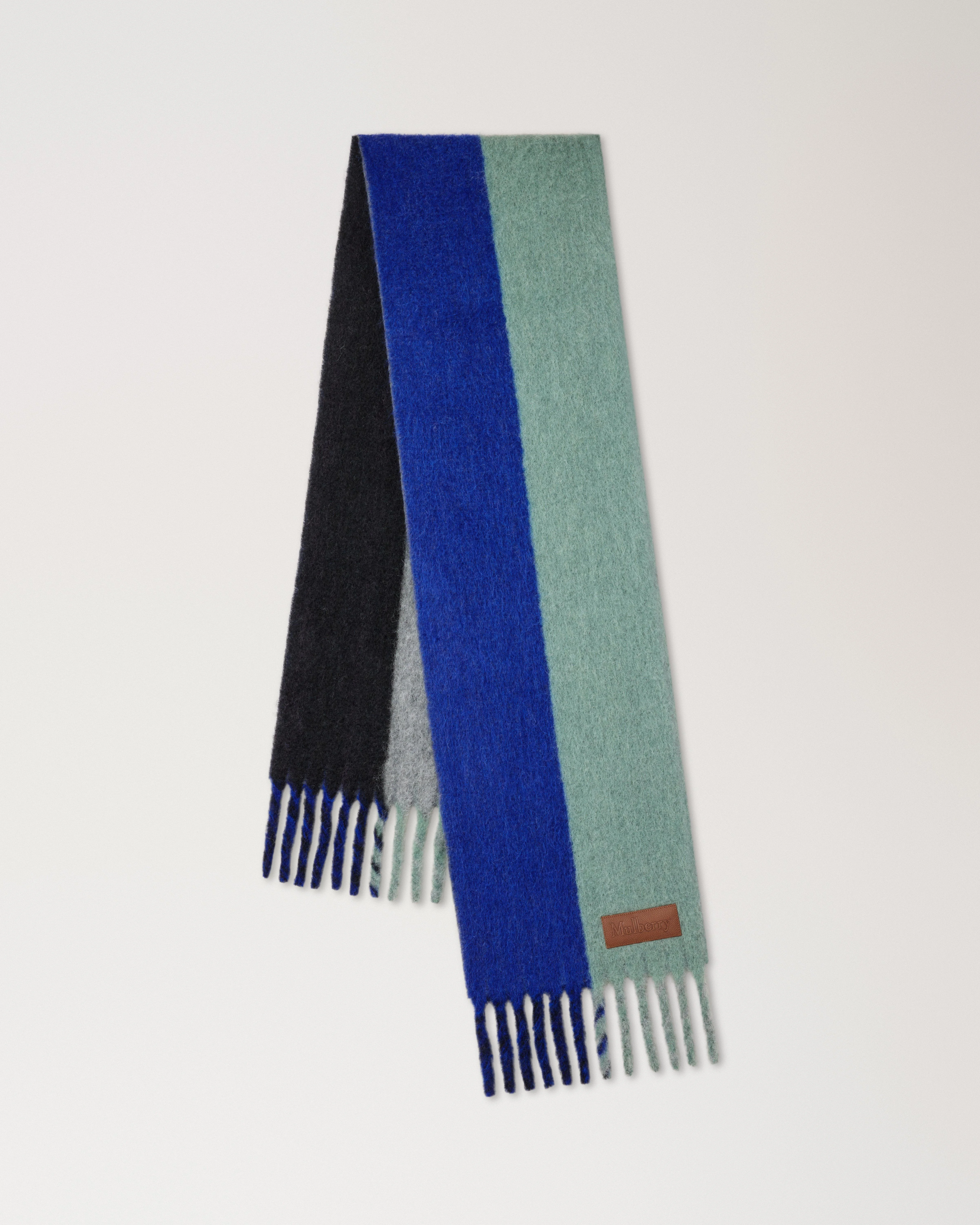 Colour Block Textured Scarf
Ebony & Cobalt Blue Wool Blend - 1