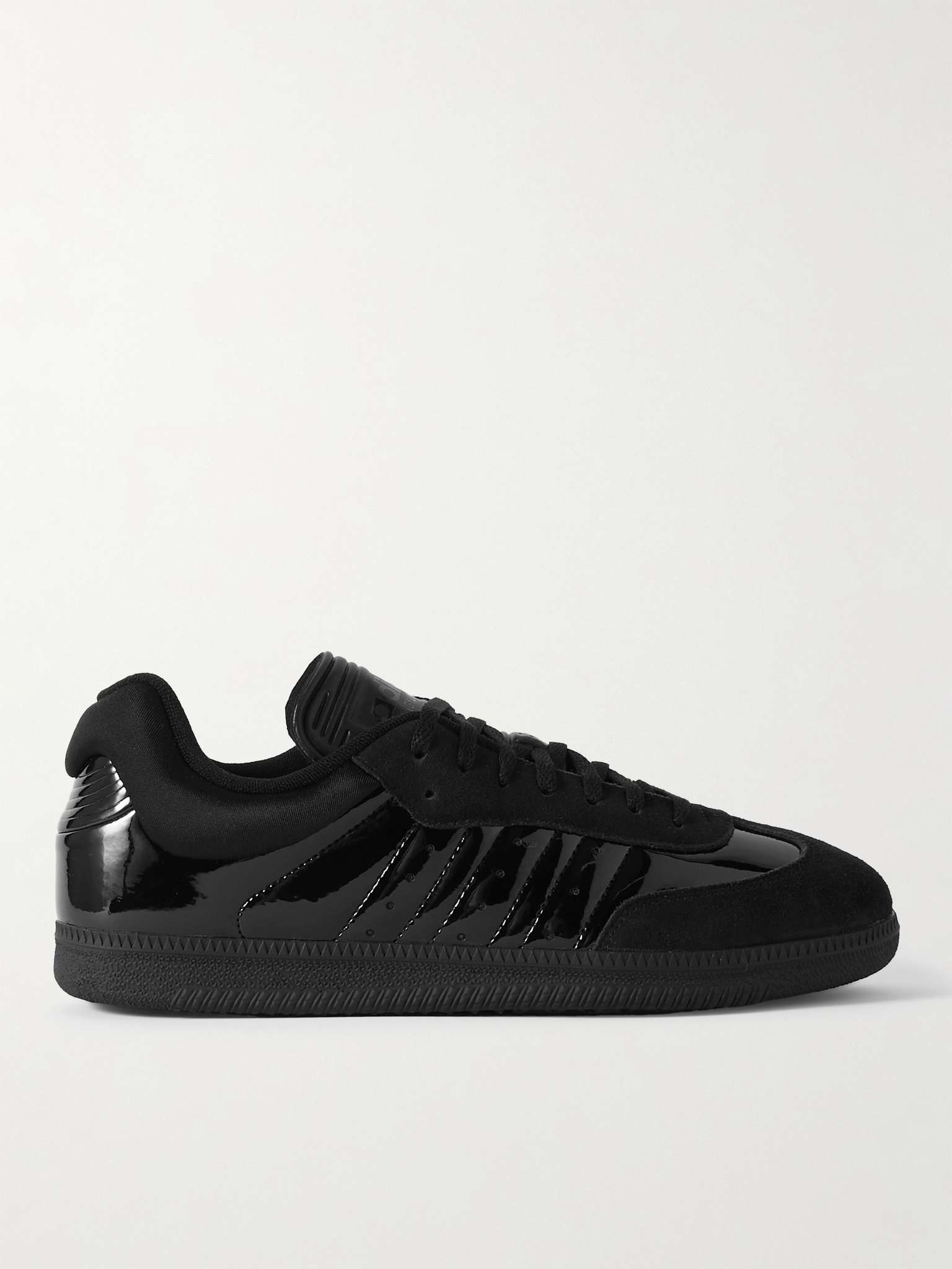 + Dingyun Zhang Samba Mesh-Trimmed Suede and Patent-Leather Sneakers - 1