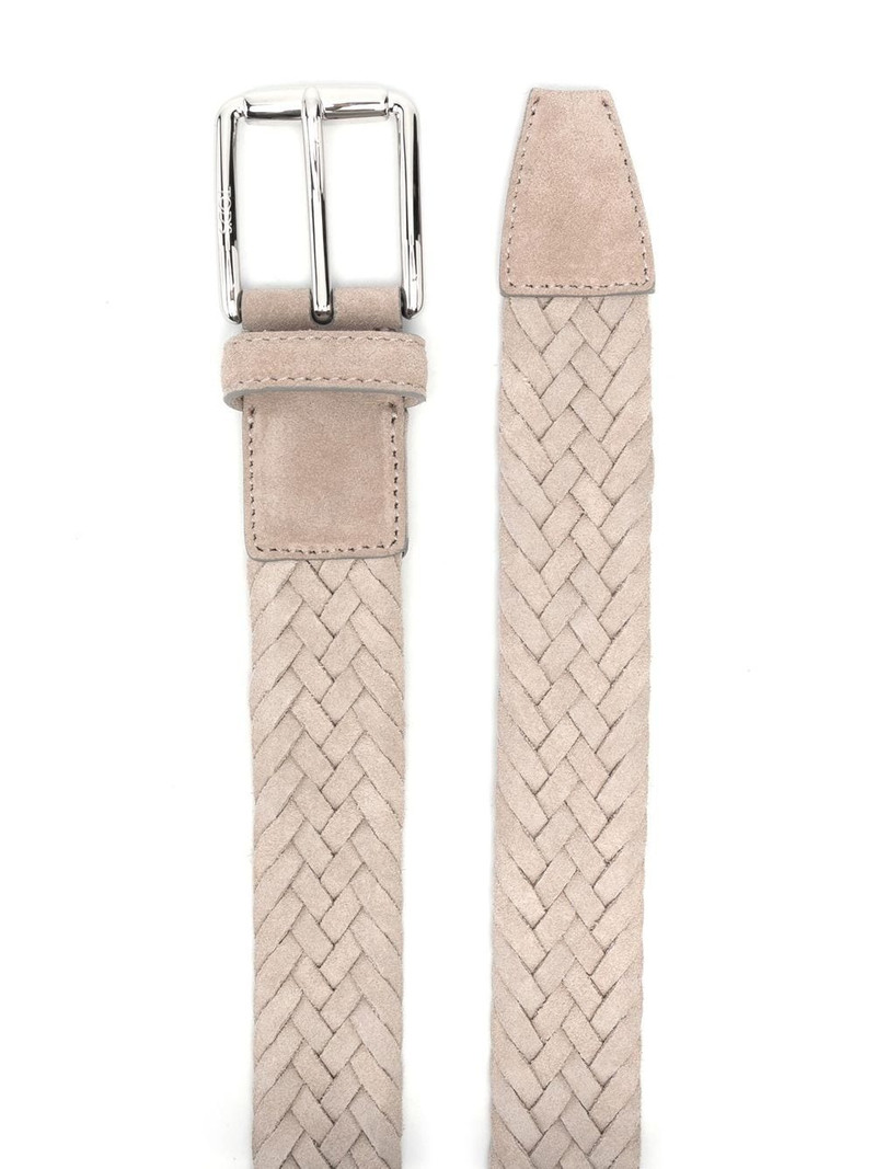 Tod's logo-engraved braided belt outlook