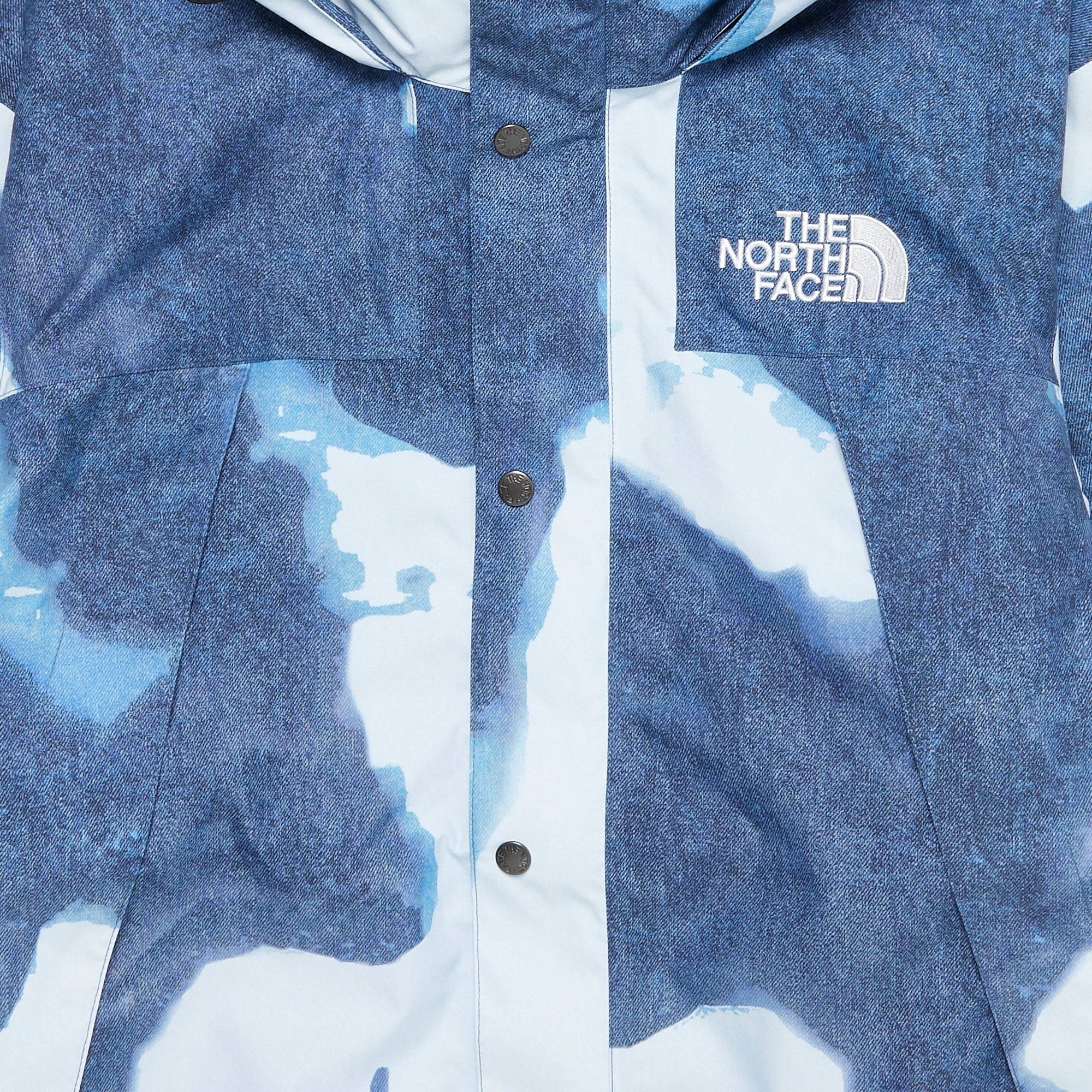 Supreme x The North Face Bleached Denim Print Mountain Jacket 'Indigo' - 3