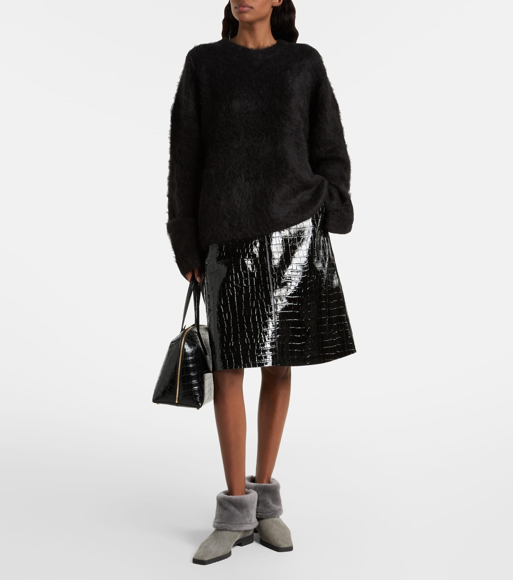 Shearling-lined suede ankle boots - 3
