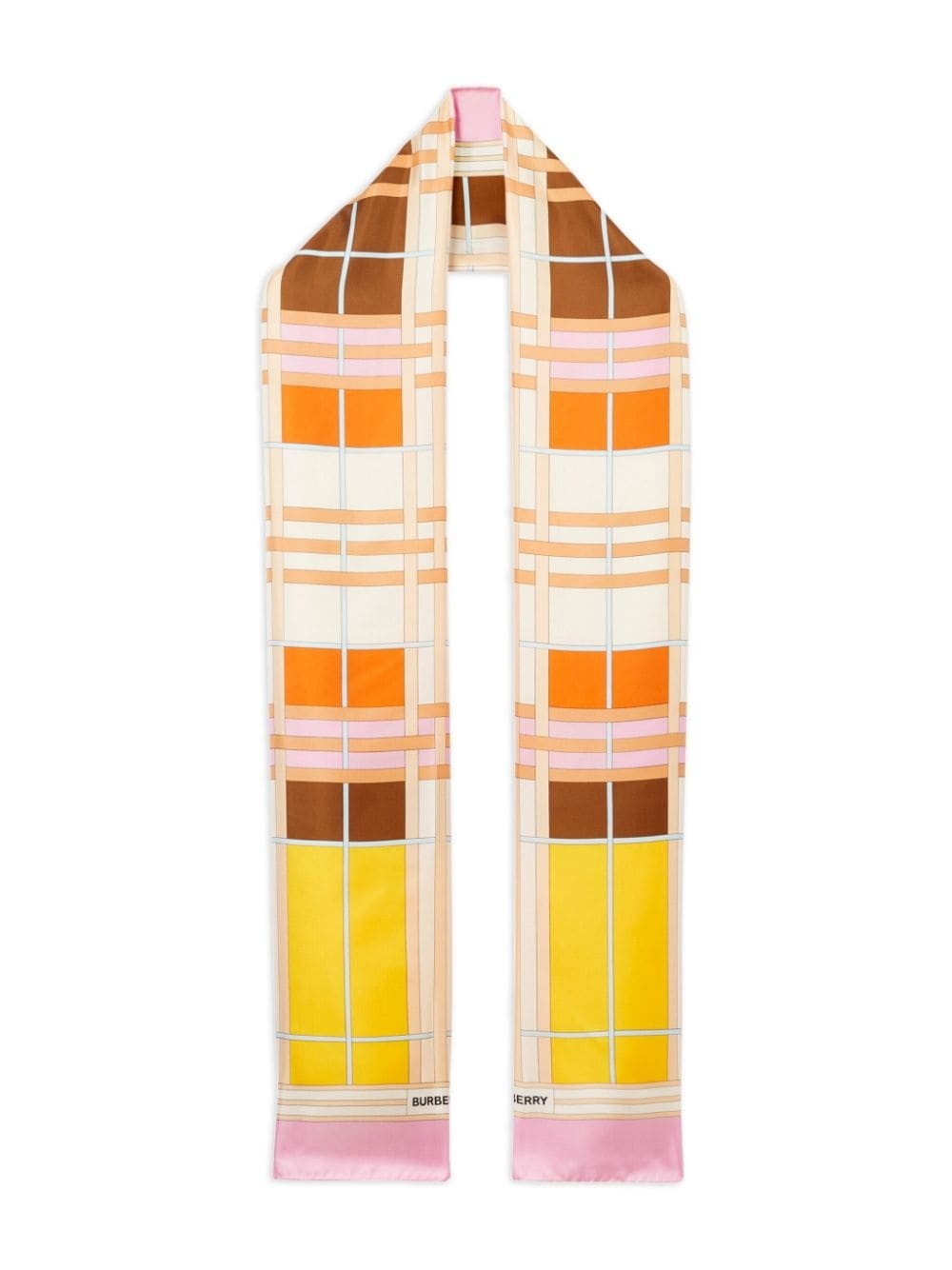 check-pattern silk scarf - 2
