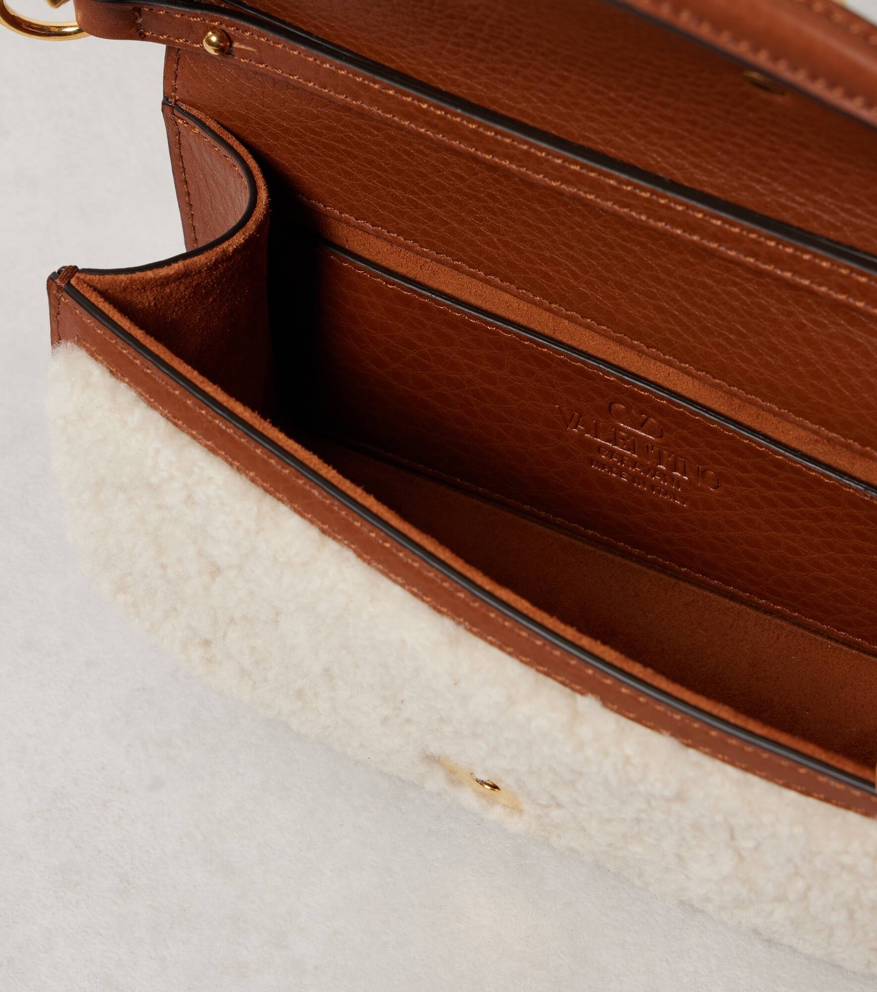 Locò Small shearling and leather shoulder bag - 3