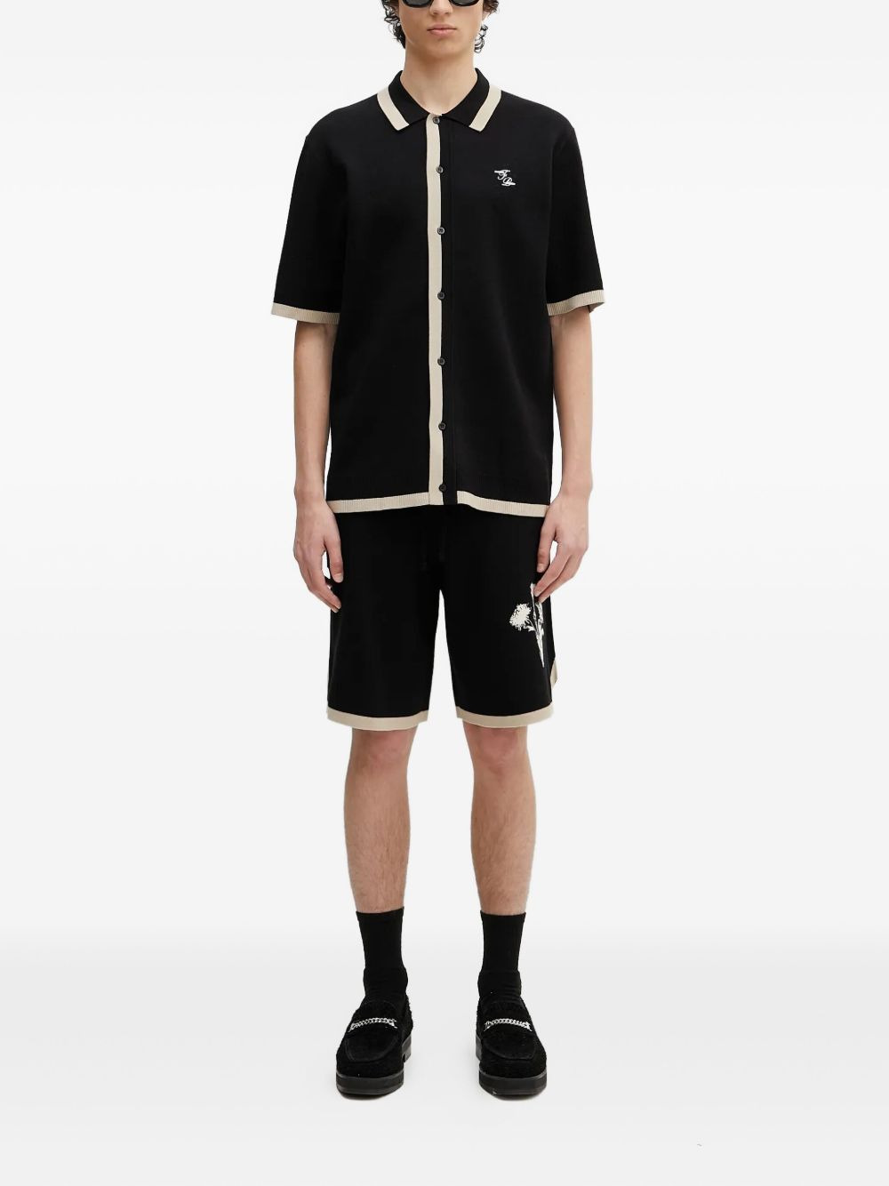 Gardener floral-embroidered knit shorts - 2