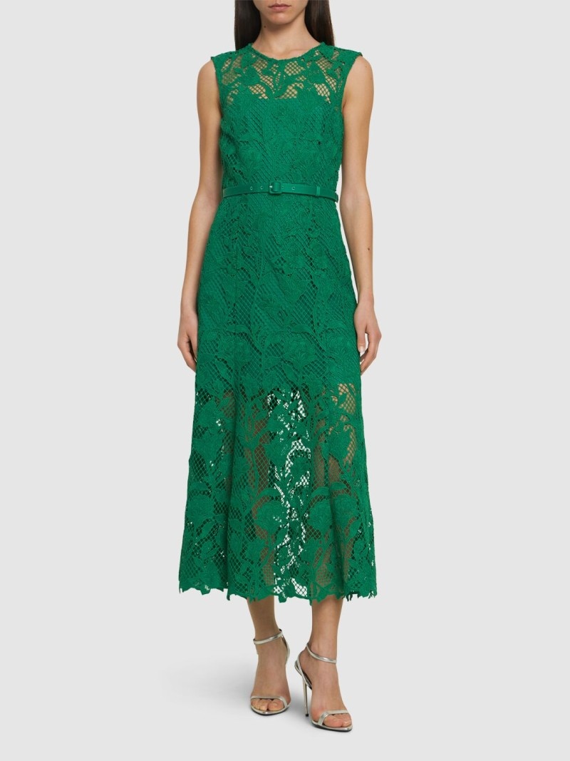 Lace sleeveless midi dress - 2