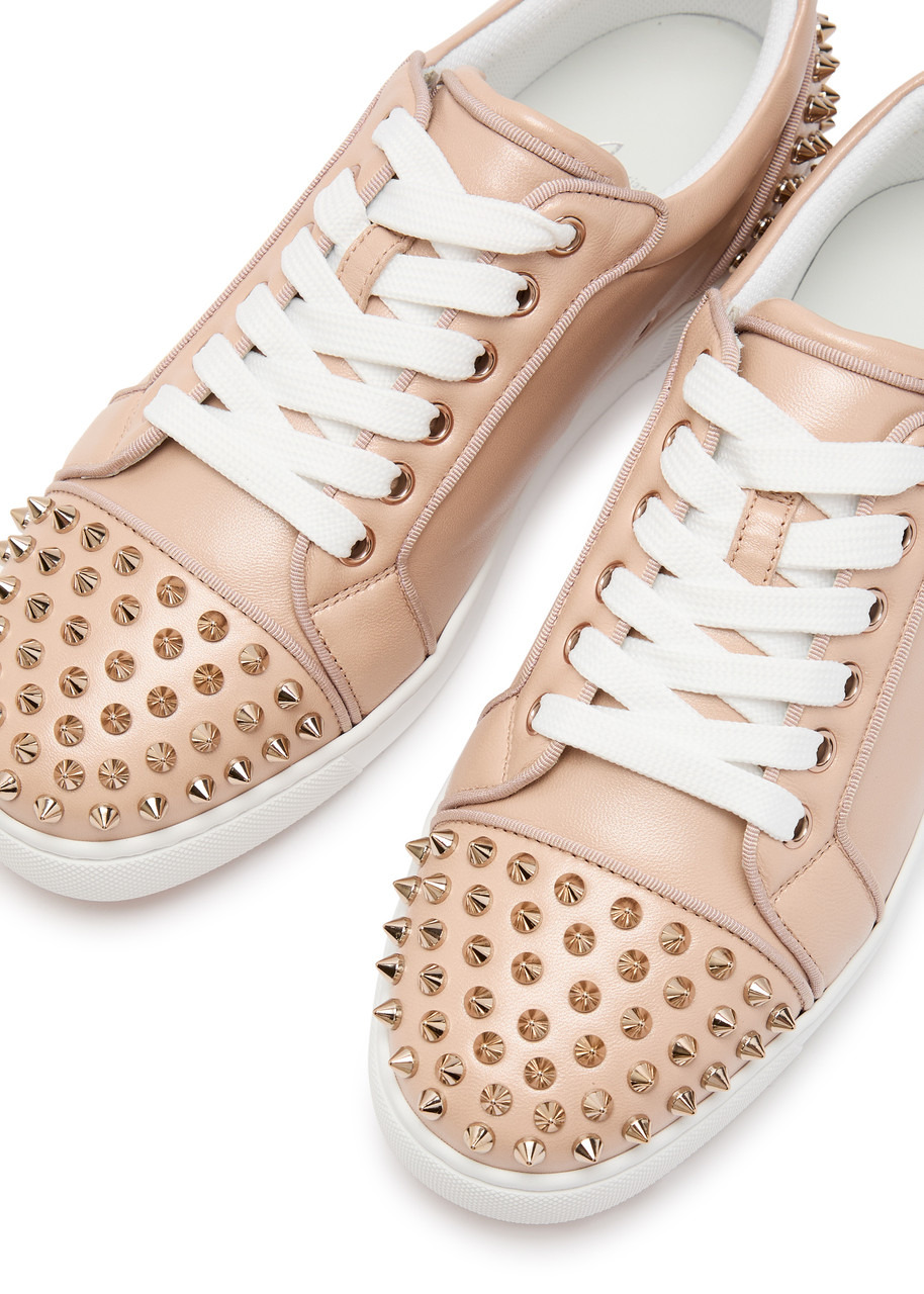 Christian Louboutin Louise Junior Spikes Pearlescent Leather Sneakers - 3