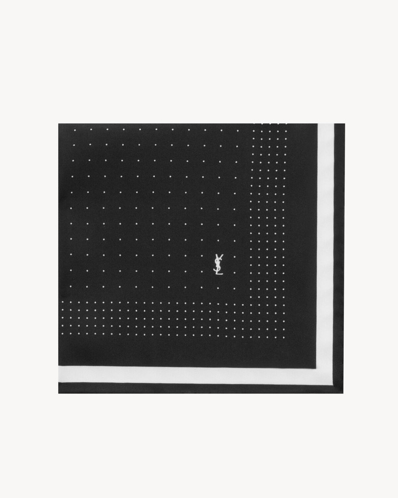 SAINT LAURENT POCKET SQUARE IN DOTTED SILK TWILL outlook