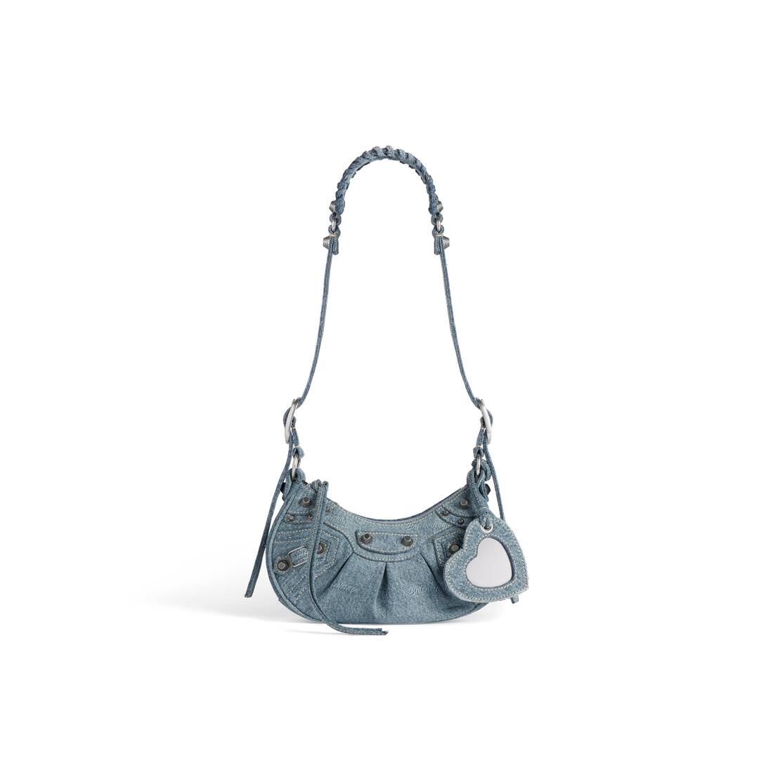 Women's Le Cagole Xs Shoulder Bag Girly Allover Denim in Light Blue - 1