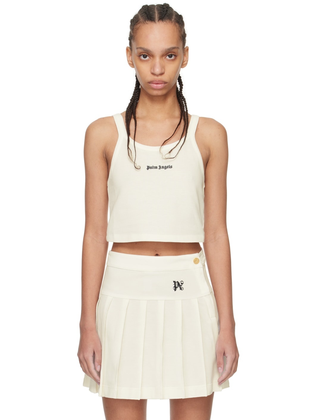 Off-White Embroidered Tank Top - 1