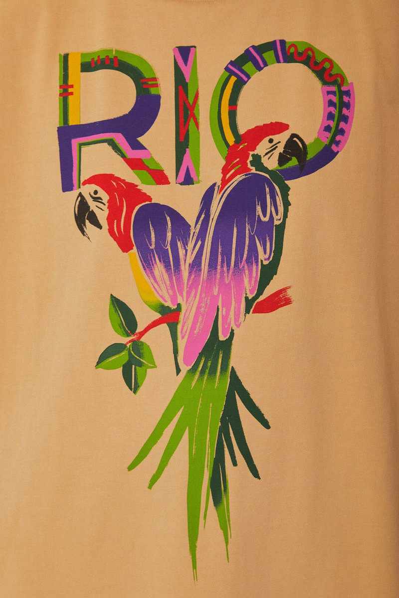 Sand Rio Shoulder Pad Organic Cotton T-Shirt 5