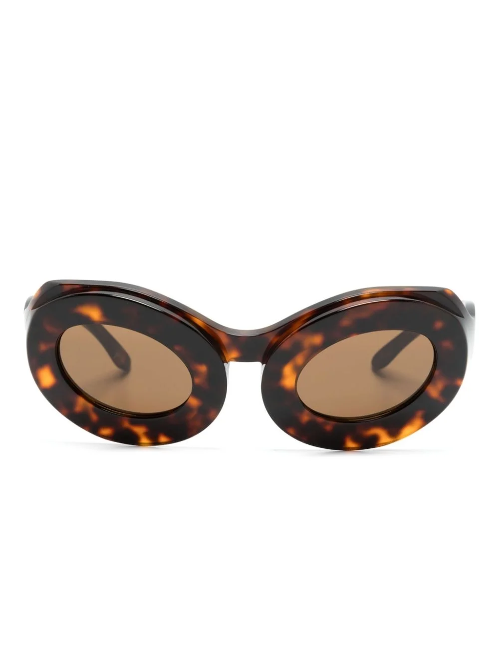 tortoiseshell oval-frame sunglasses - 1