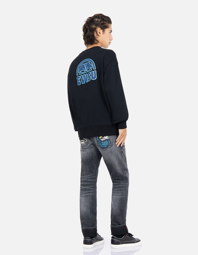 KAMON LOGO DENIM APPLIQUÉ SWEATSHIRT 3