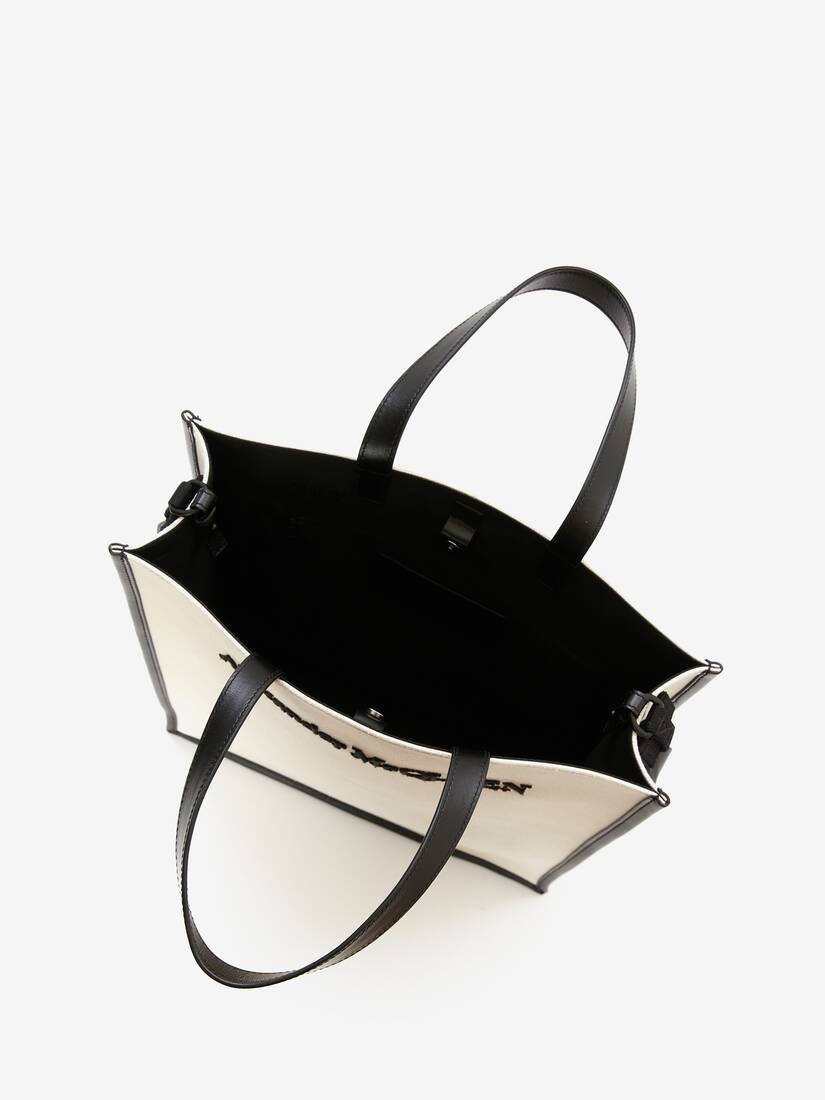 North South Tote Bag in Beige - 4