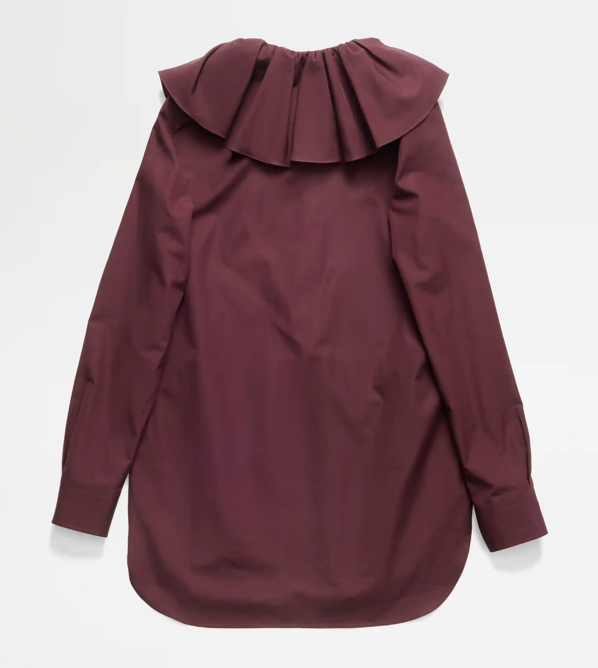 MINIDRESS BLOUSE IN POPLIN - BURGUNDY - 8