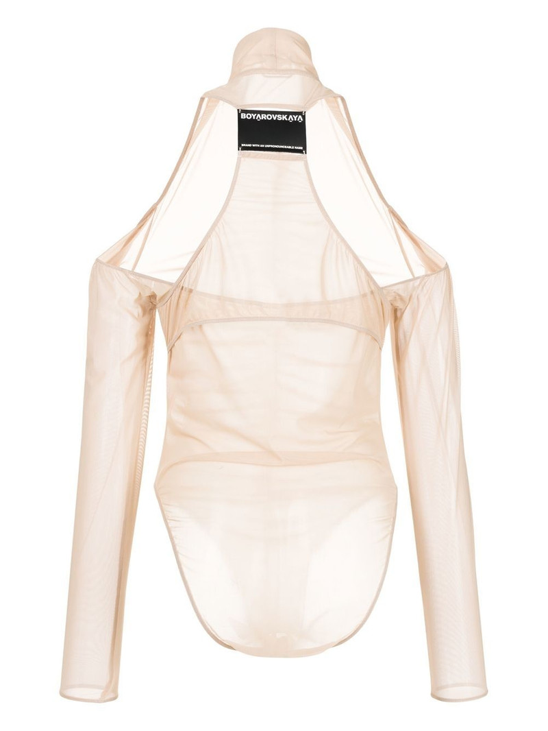 BOYAROVSKAYA ruched mesh bodysuit outlook