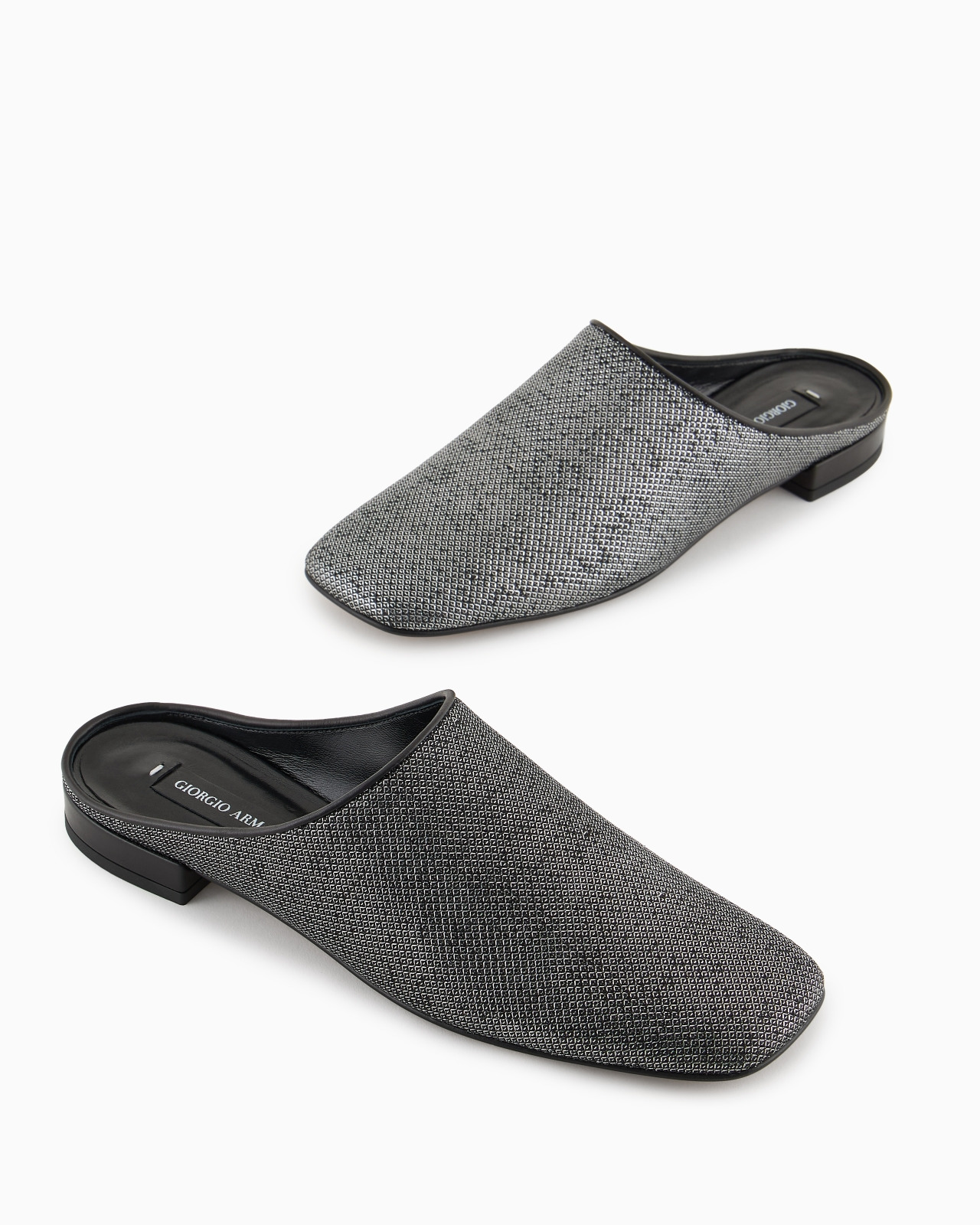 GIORGIO ARMANI X 10 CORSO COMO MULES IN LUREX FABRIC AND LEATHER - 5