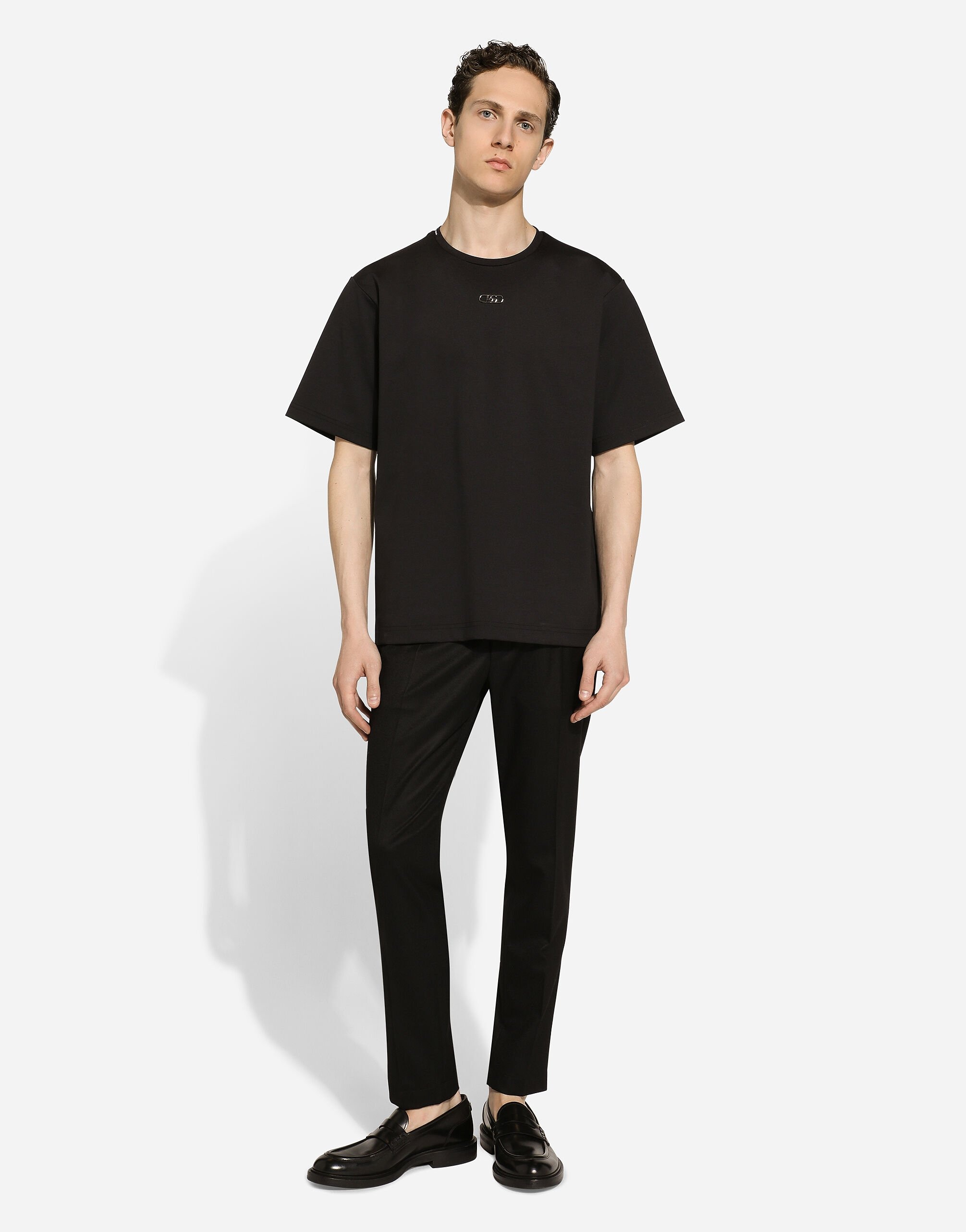 Cotton T-shirt with metal logo - 6
