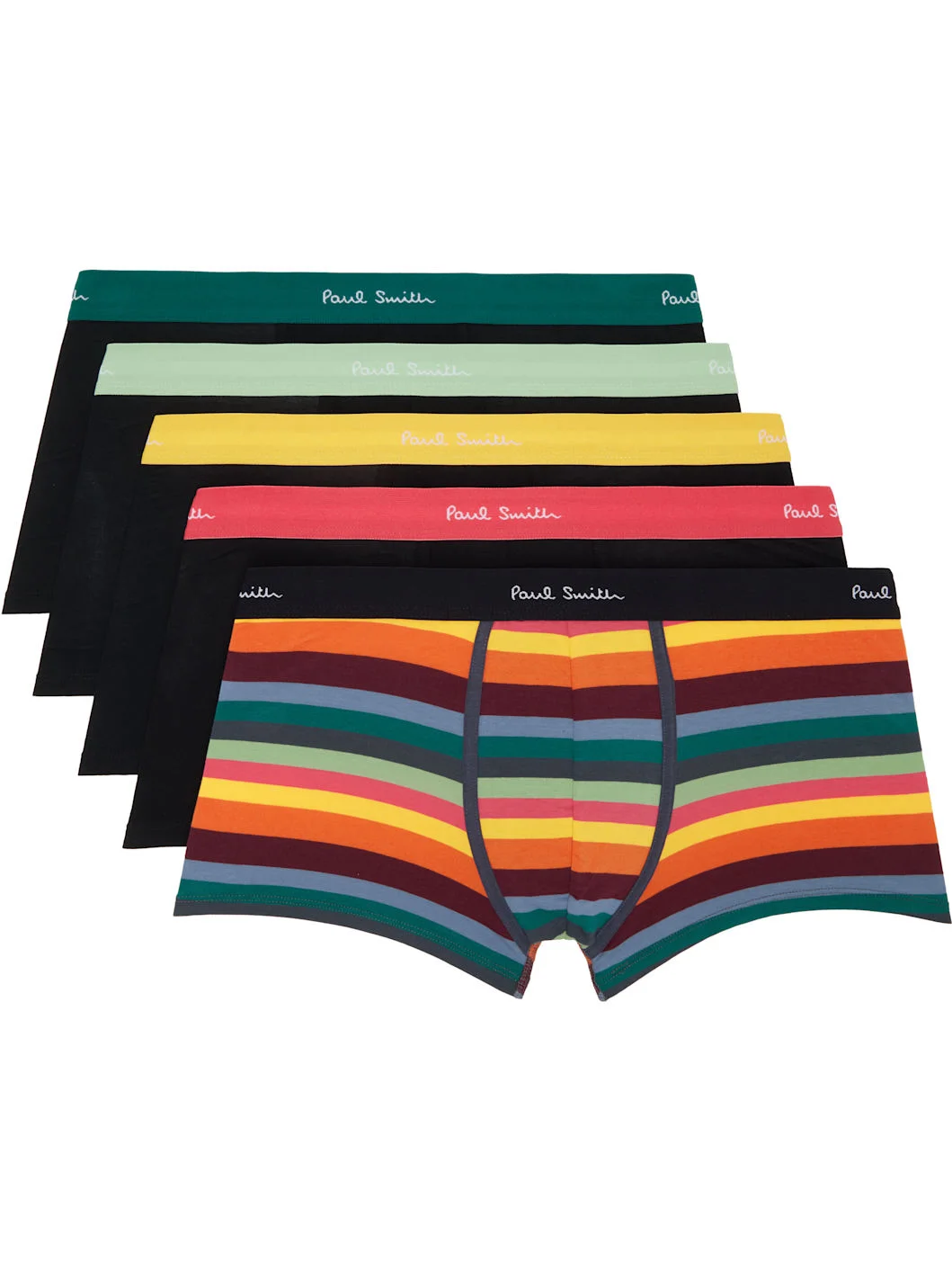Five-Pack Muilticolor 'Artist Stripe' Organic Boxer Briefs - 1