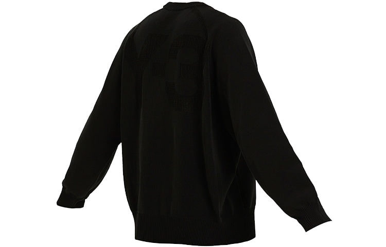 Men's Y-3 SS21 Loose Round Neck Long Sleeves Pullover Black GV4214 - 2