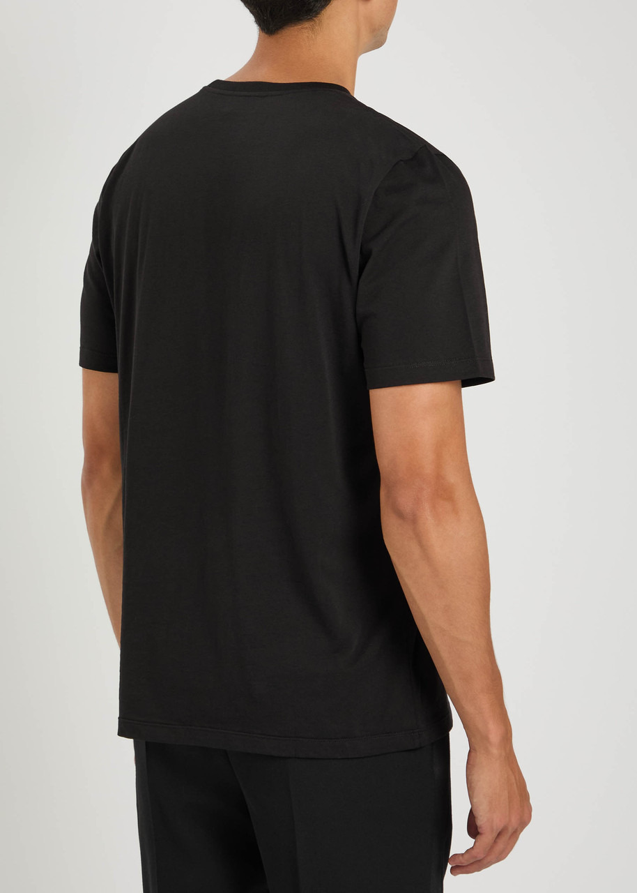 Saint Laurent Logo-embroidered Cotton T-shirt - 3