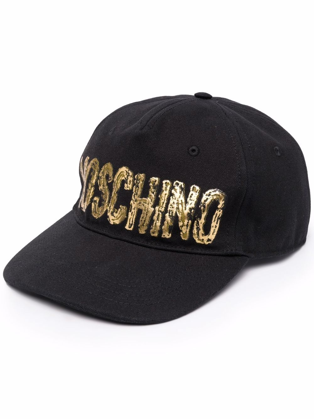 painted logo-print cap - 1