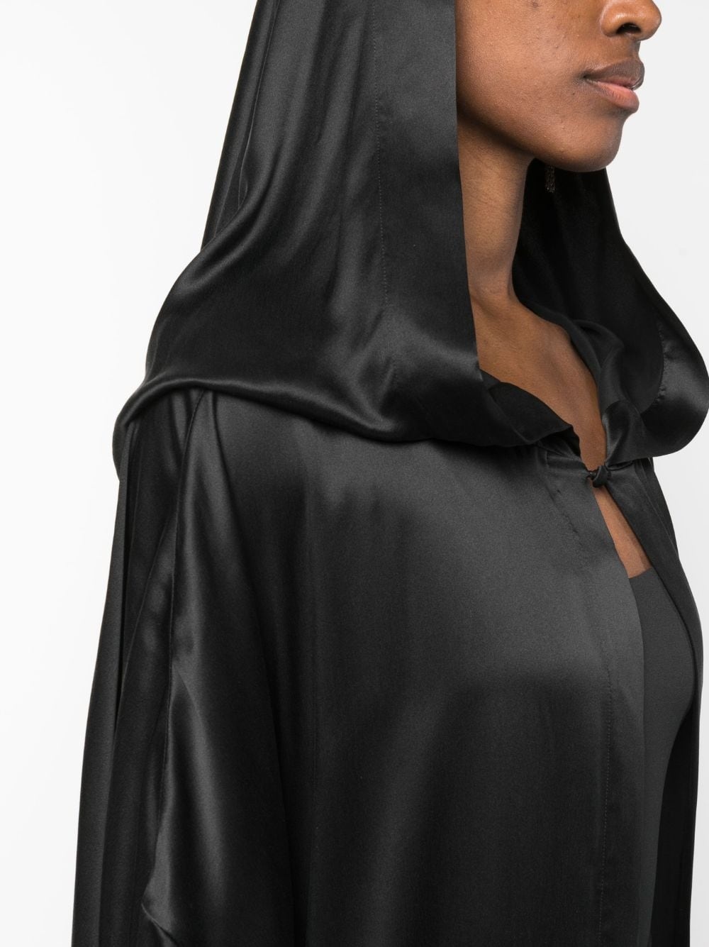 hooded silk-satin gown - 5