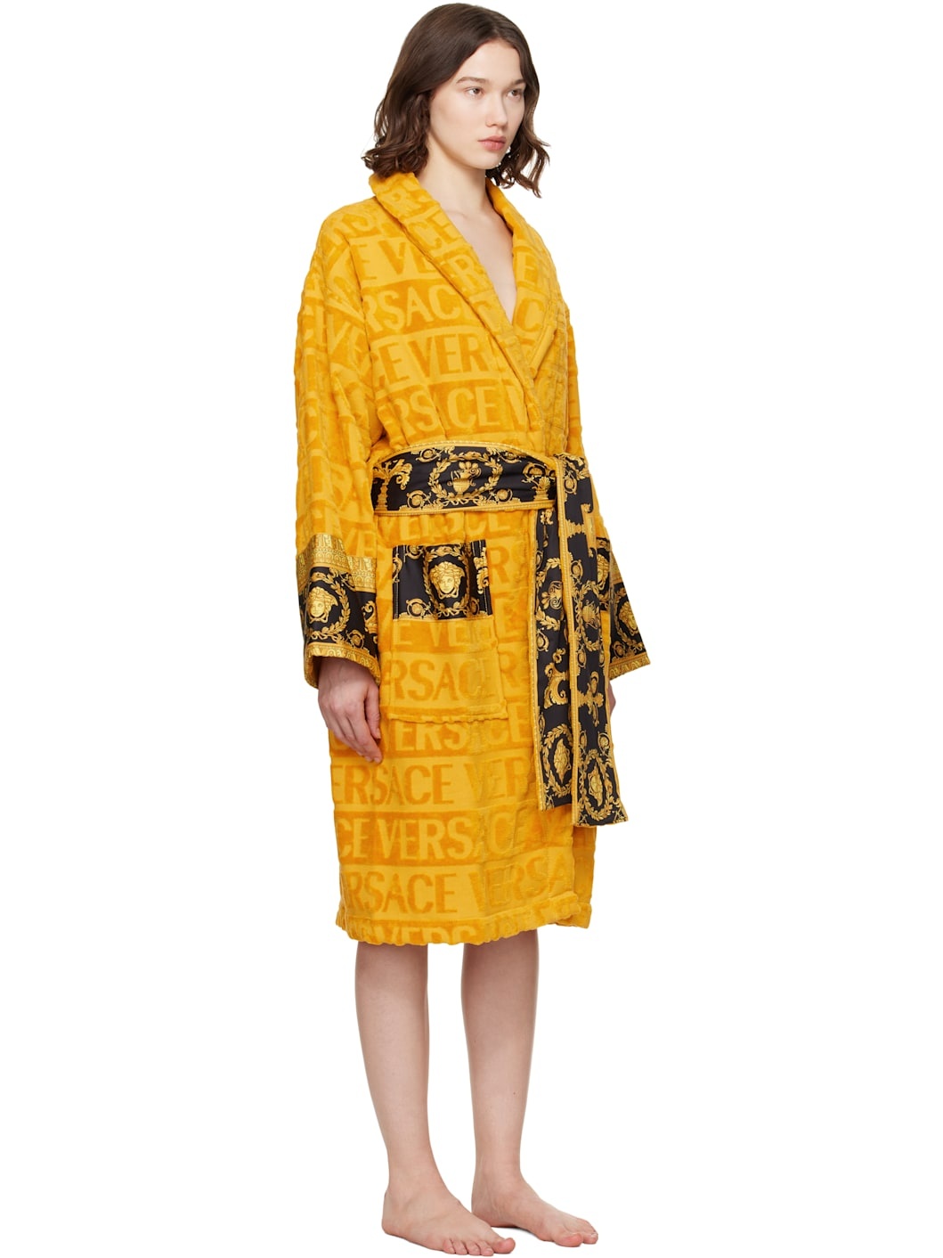 Yellow 'I Heart Baroque' Bathrobe - 2