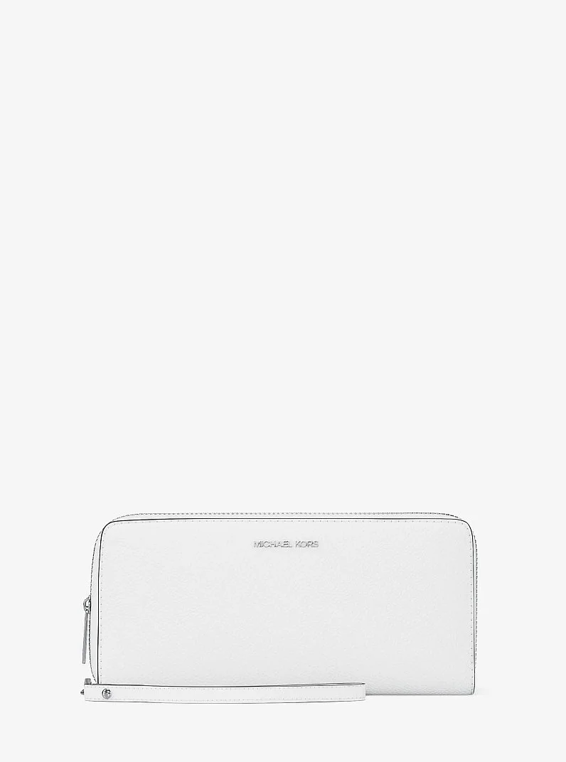 Large Pebbled Leather Continental Wallet - 1
