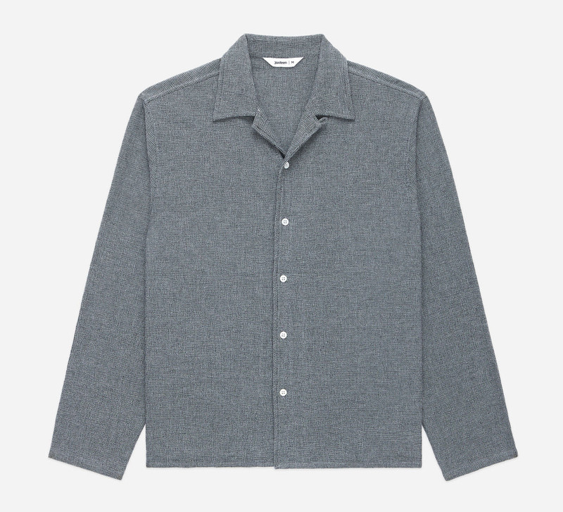 Loop Collar Shirt - Black Marled 1