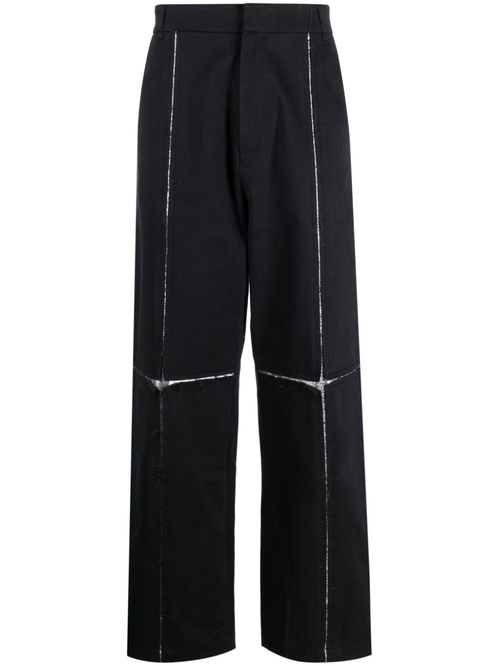 metallic-detail wide-leg trousers - 1