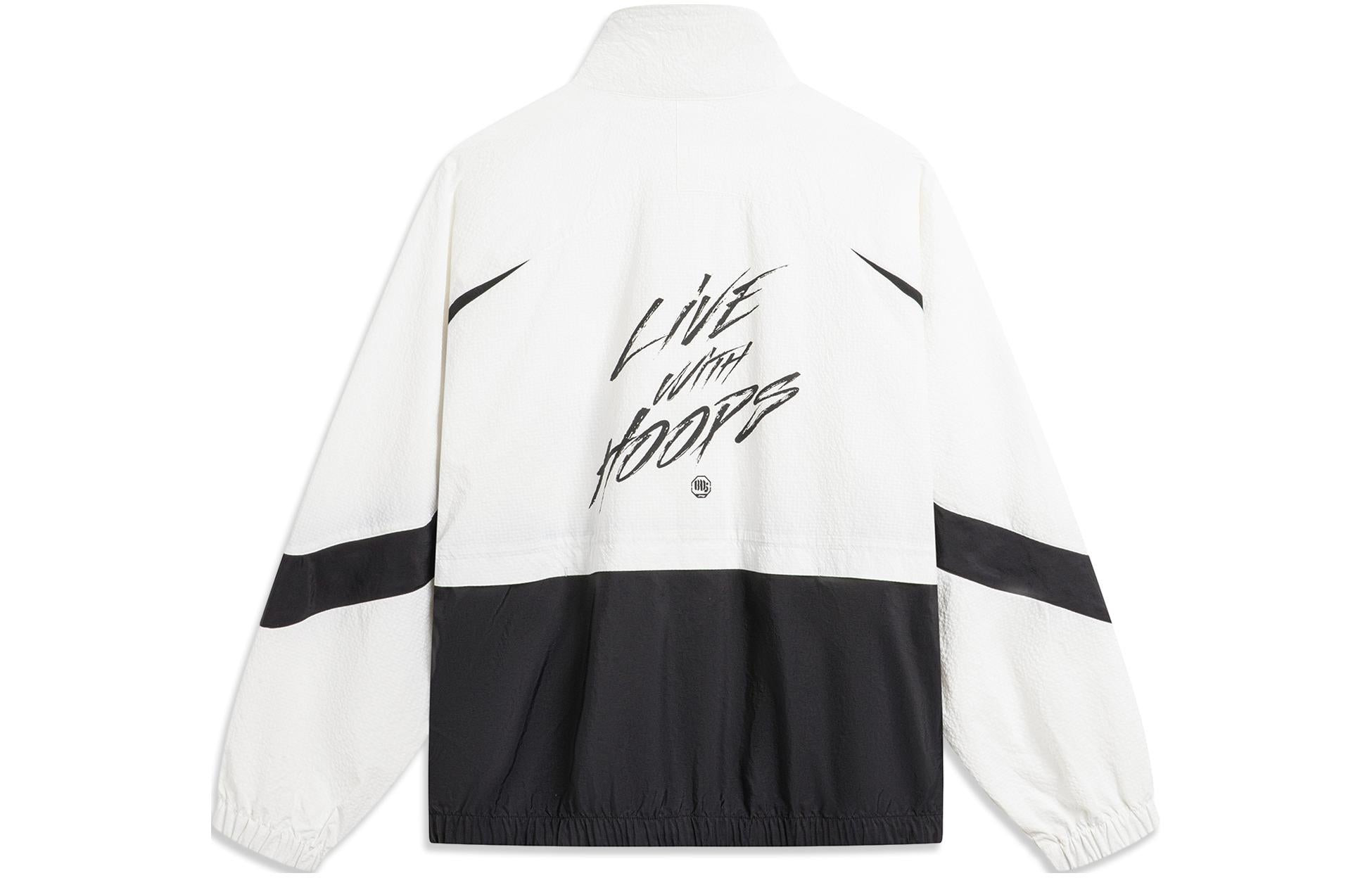 Li-Ning BadFive Hoops Graphic Jacket 'White Black' AFDU419-2 - 2