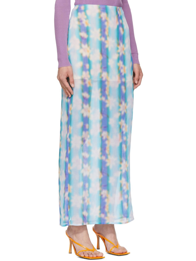 Blue Polyester Maxi Skirt 2