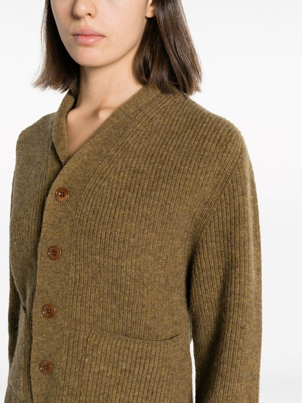 ribbed-knit wool cardigan - 5