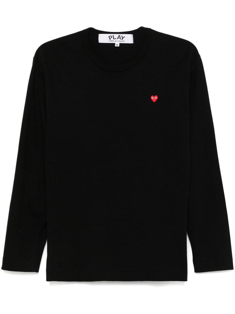 heart-patch cotton T-shirt 1