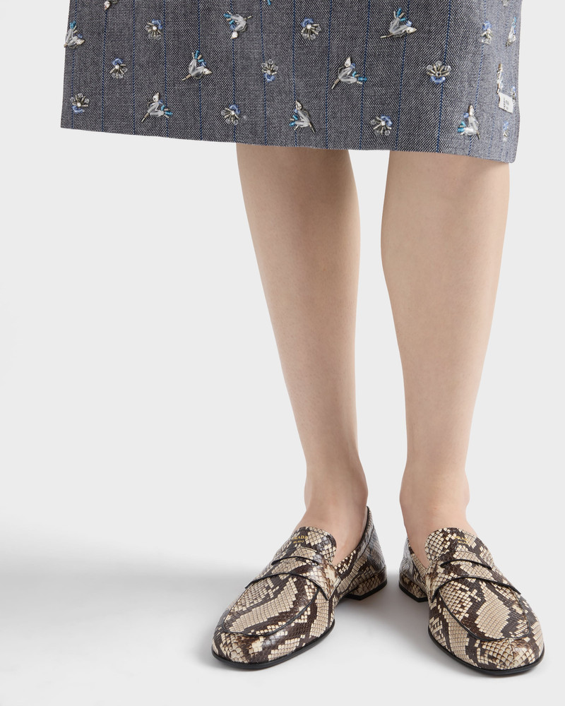 Prada Shuffle printed Ayers leather loafers outlook