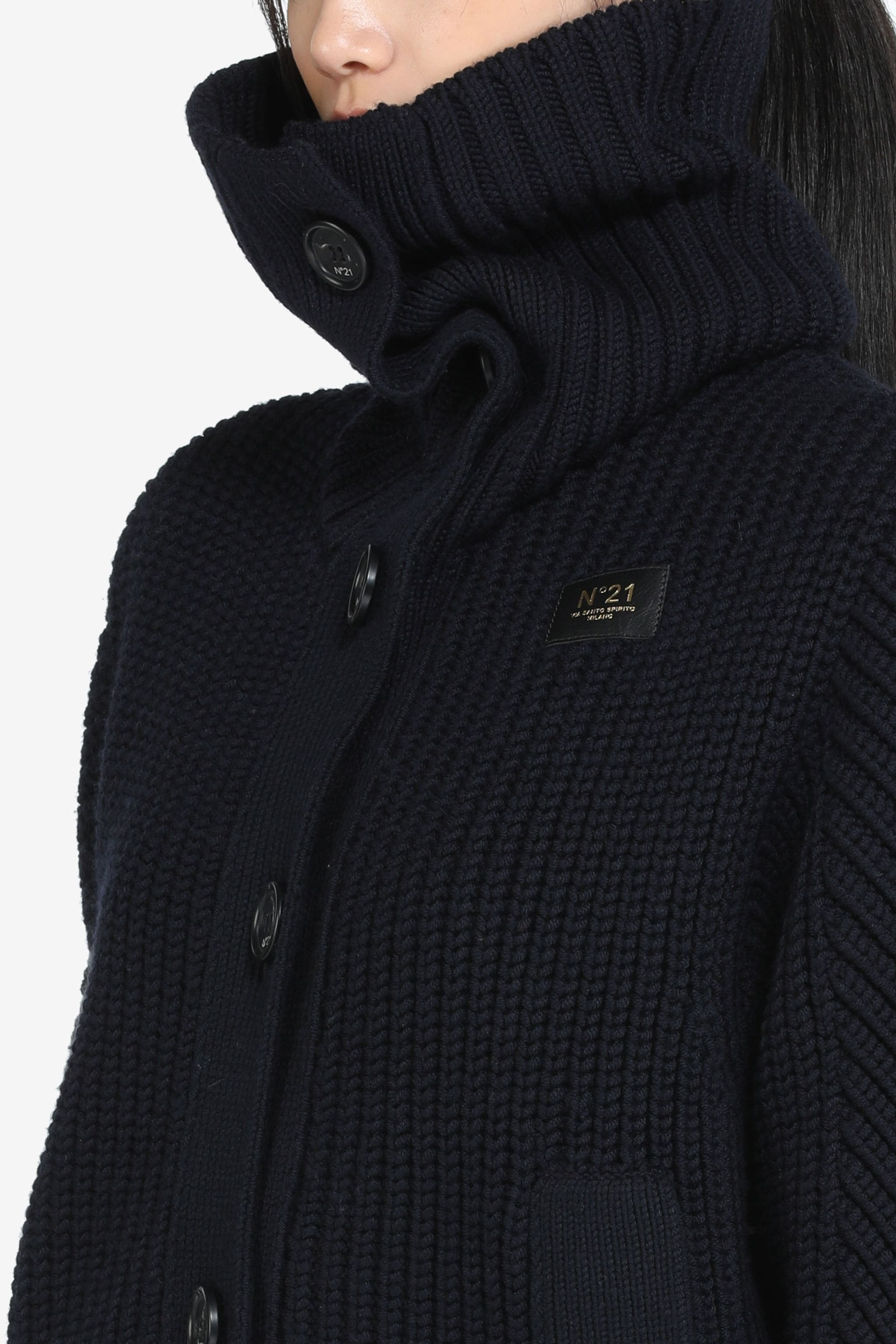 LOGO PATCH RIBBED-KNIT CARDIGAN - 5