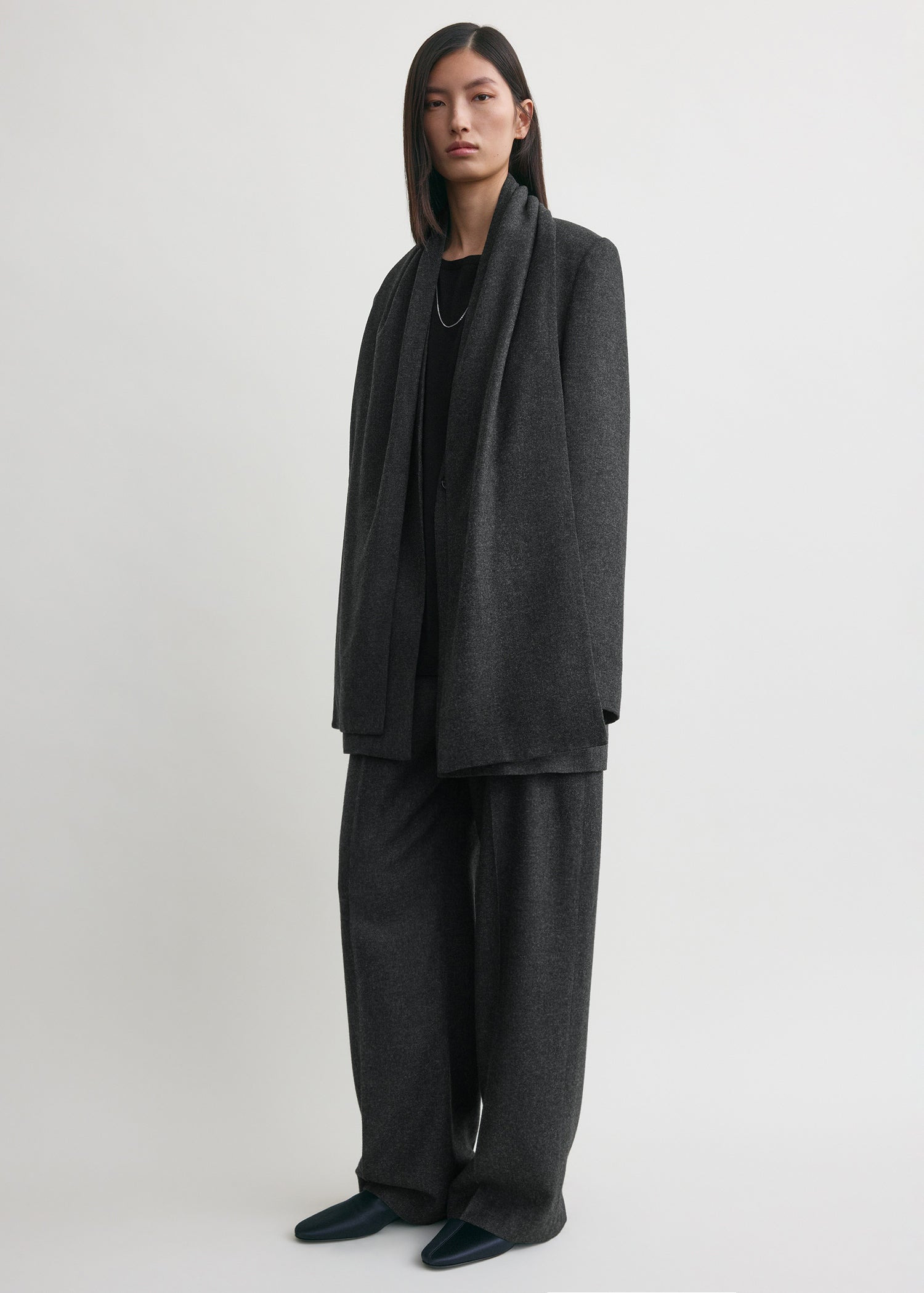 Scarf blazer charcoal - 3