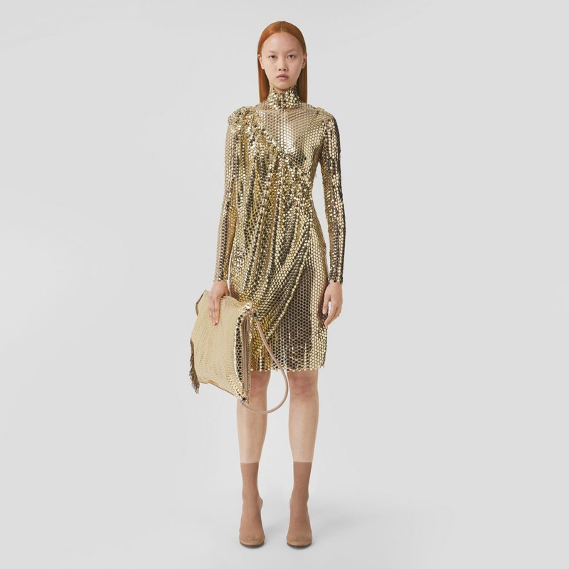 Bullion Fringing Paillette-embellished Silk Flag Bag 6