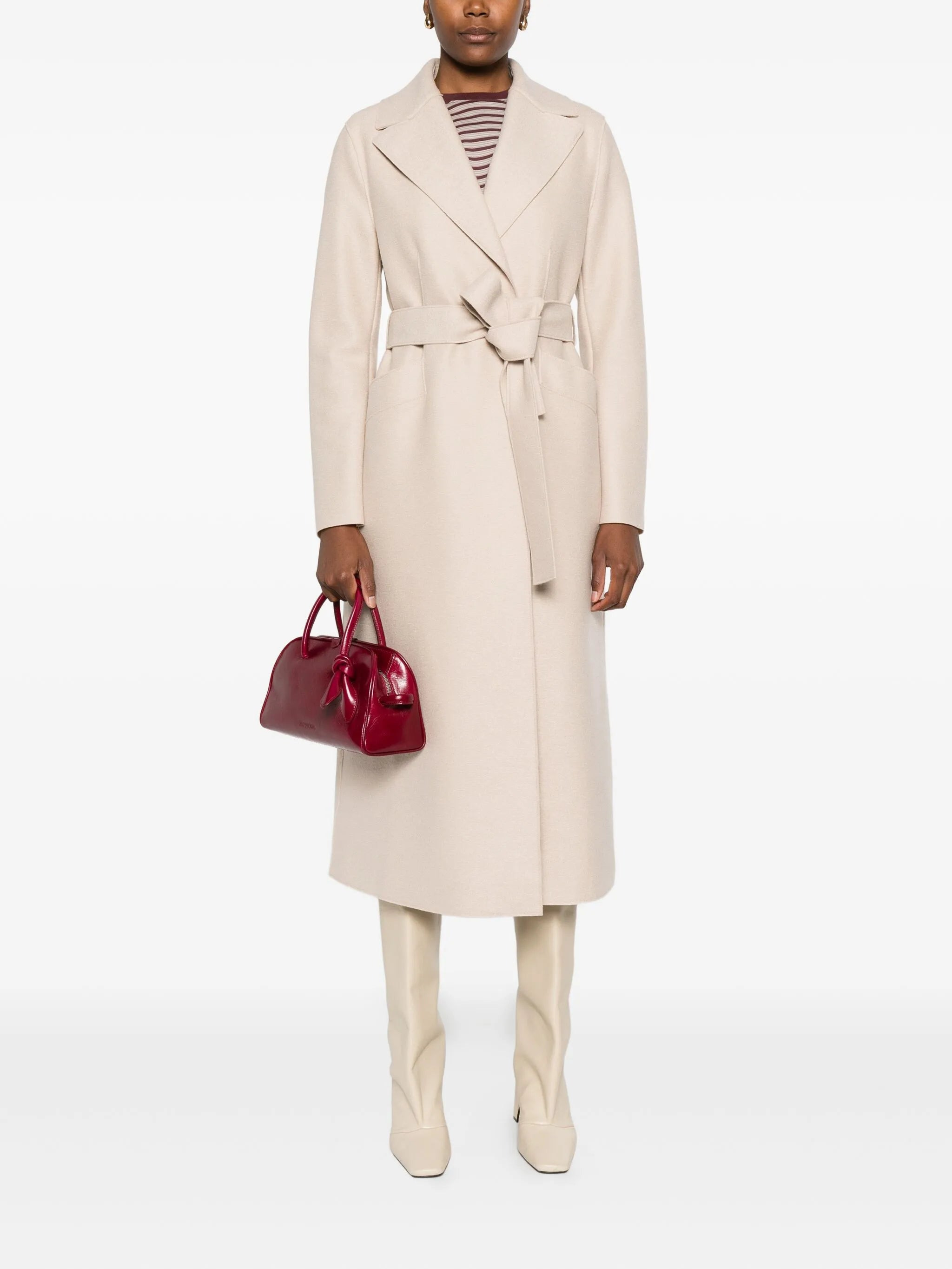 Harris Wharf London Belted Notched-lapels Coat - 2