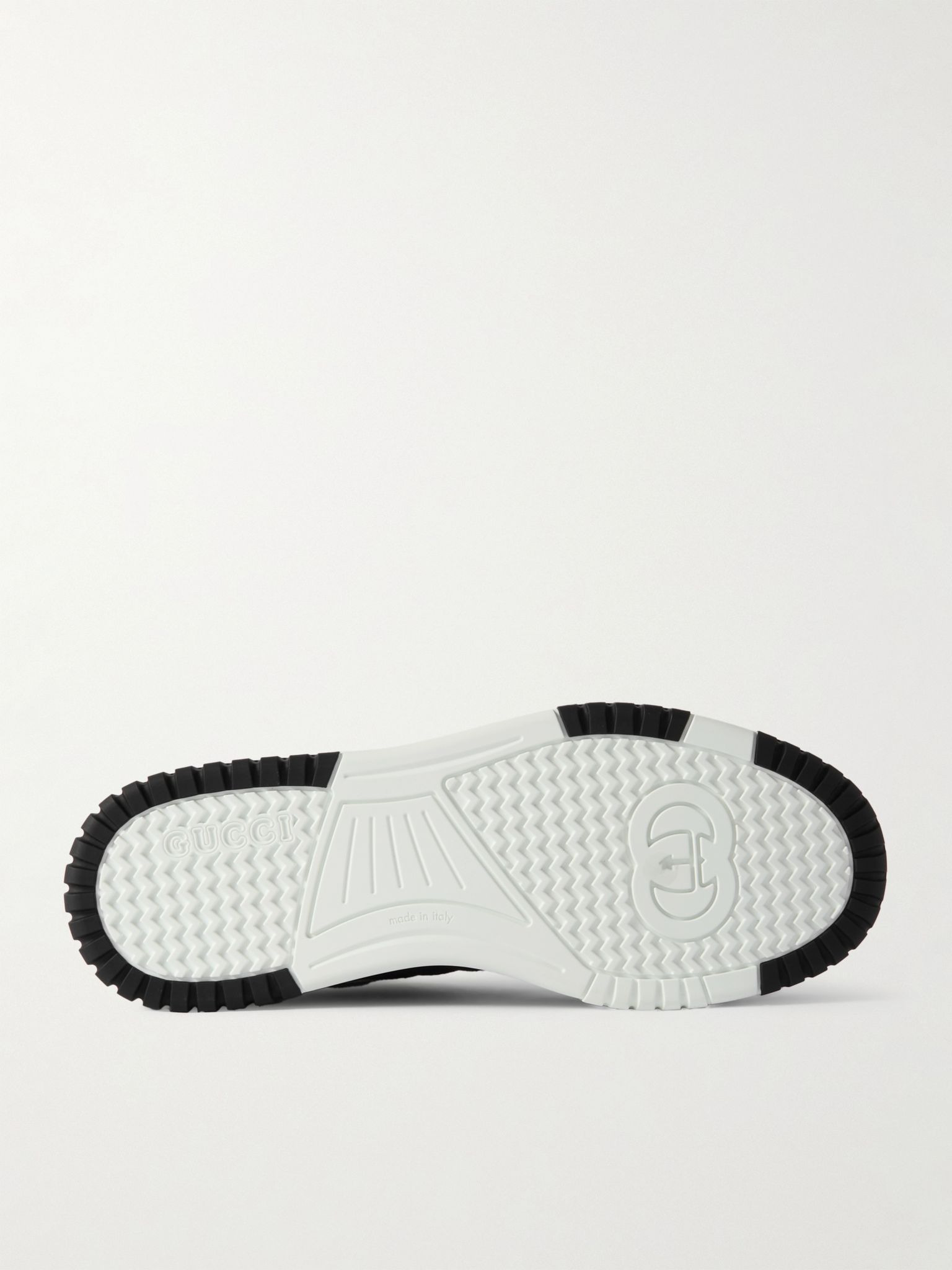 Re-Web Suede and Webbing-Trimmed Canvas and Leather Sneakers Black - 3